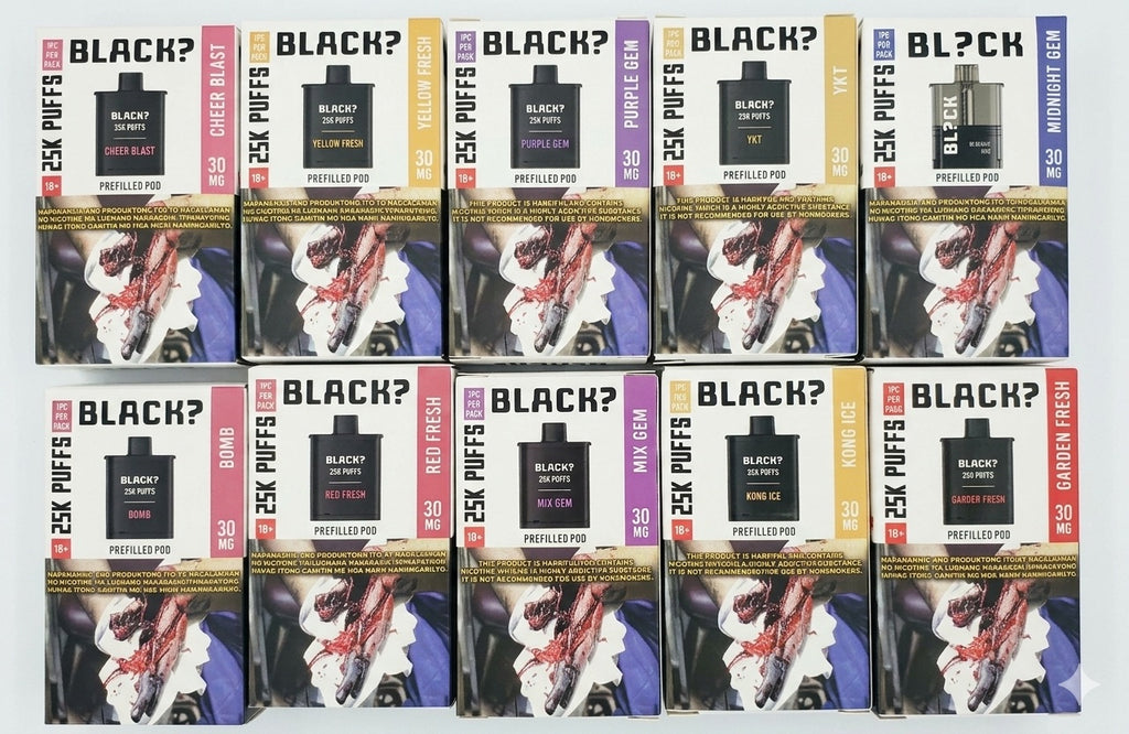 BLACK? 25,000 puffs Transparent (V2 Compatible)
